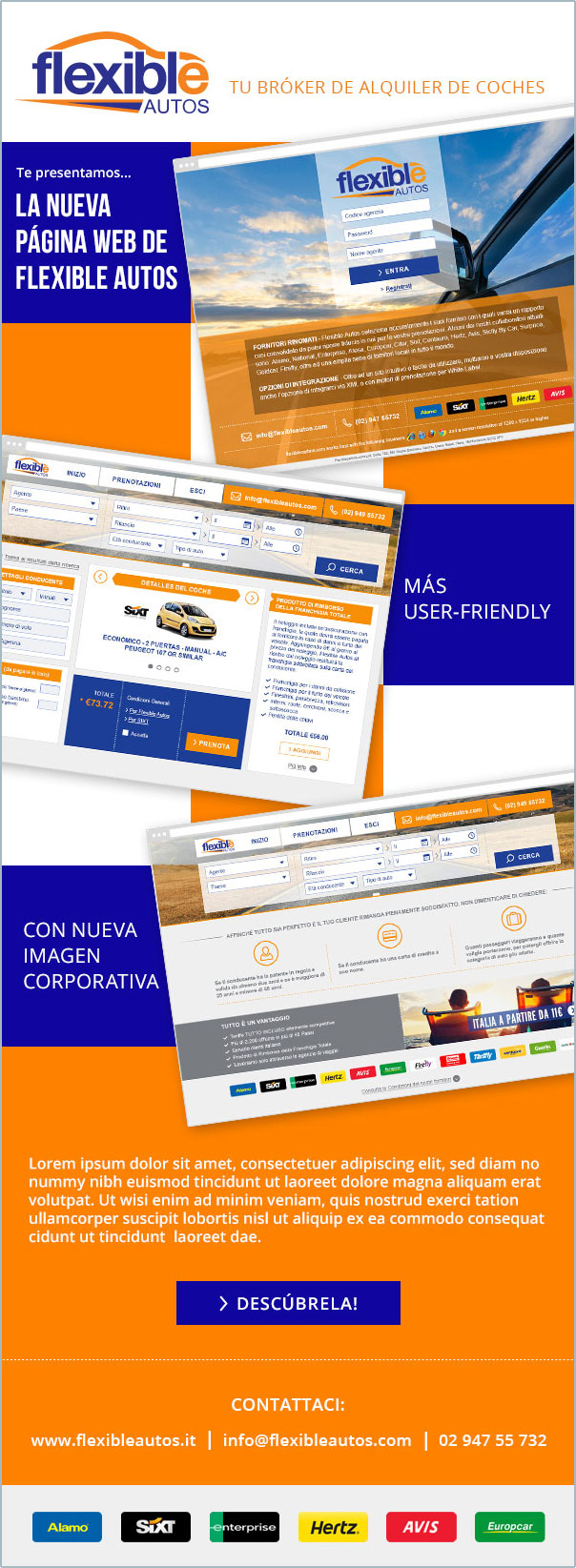 Asier Reguera web design - Flexible Autos Newsletter